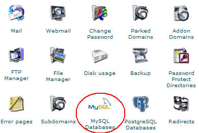 1. Click the icon "MySQL Databases"