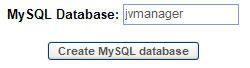 4. Type the name of the MySQL database and click "Create MySQL database"